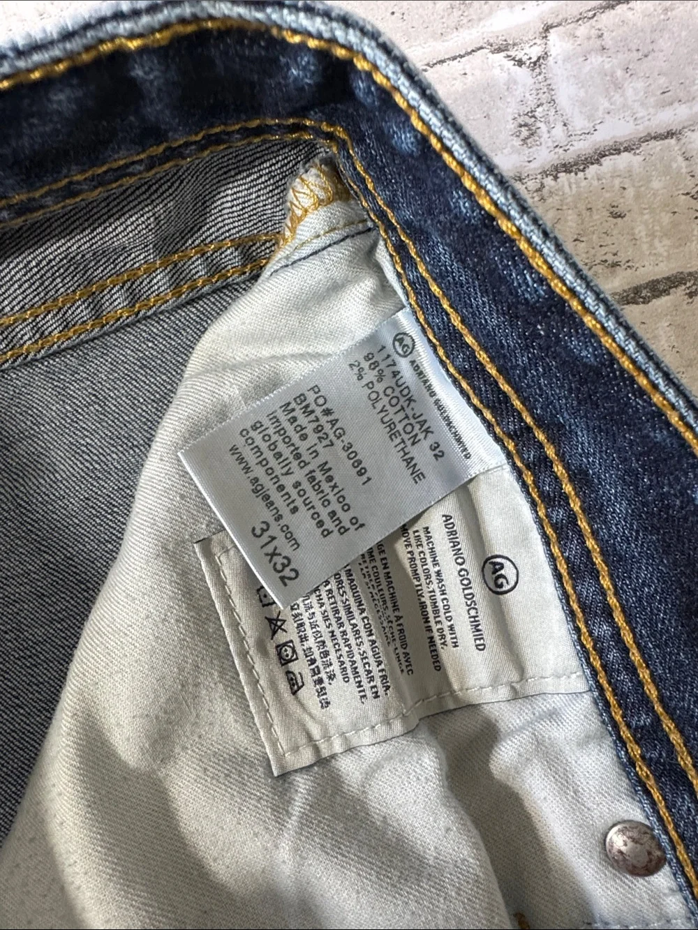Adriano Goldschmied mens 31x28 graduate tailored leg denim blue jeans EUC